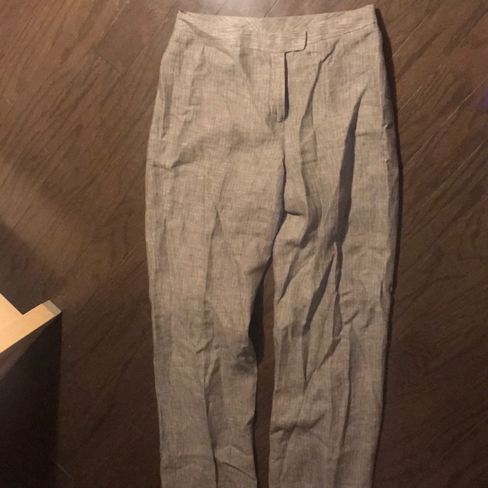 Women’s 100% linen grey trousers